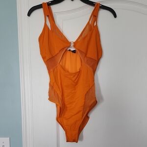 Orange Women Swim One Piece